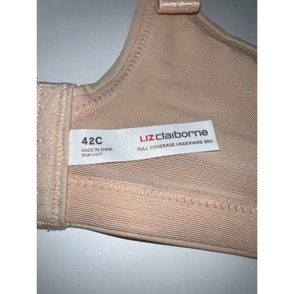 42C Liz Claiborne Bra Cool & Calm Full Coverage T-Shirt Underwire Peach New - Picture 4 of 7